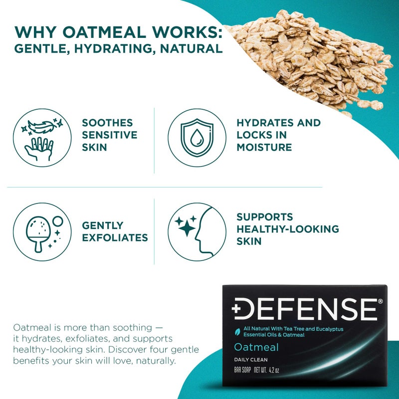 Defense Soap 5pk All Natural Oatmeal Bar Soap for Men | Made by Wrestlers with Tea Tree Oil & Eucalyptus Oil to Promote Healthy Skin - Image 4